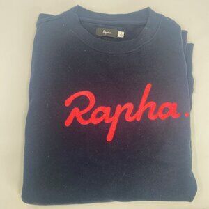 Navy with hot coral stitching crewneck sweatshirt